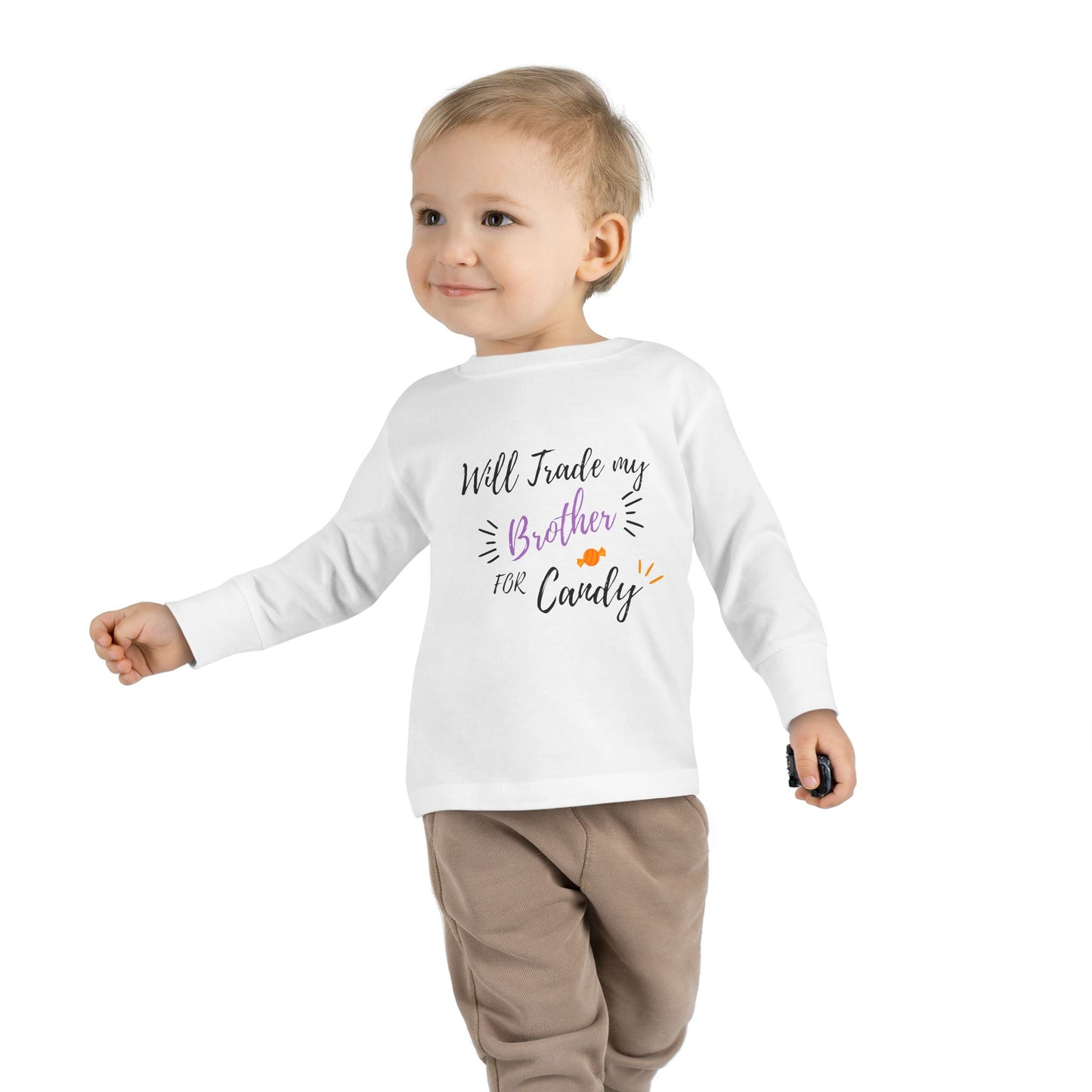 Toddler Long Sleeve Tee - 100% Combed Ringspun Cotton - Unisex Fit - EasyTear Label