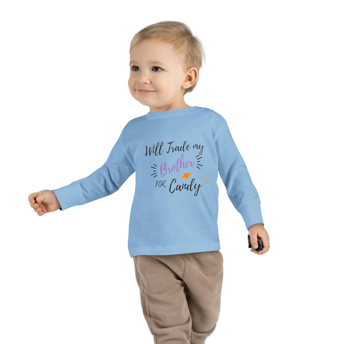 Toddler Long Sleeve Tee - 100% Combed Ringspun Cotton - Unisex Fit - EasyTear Label