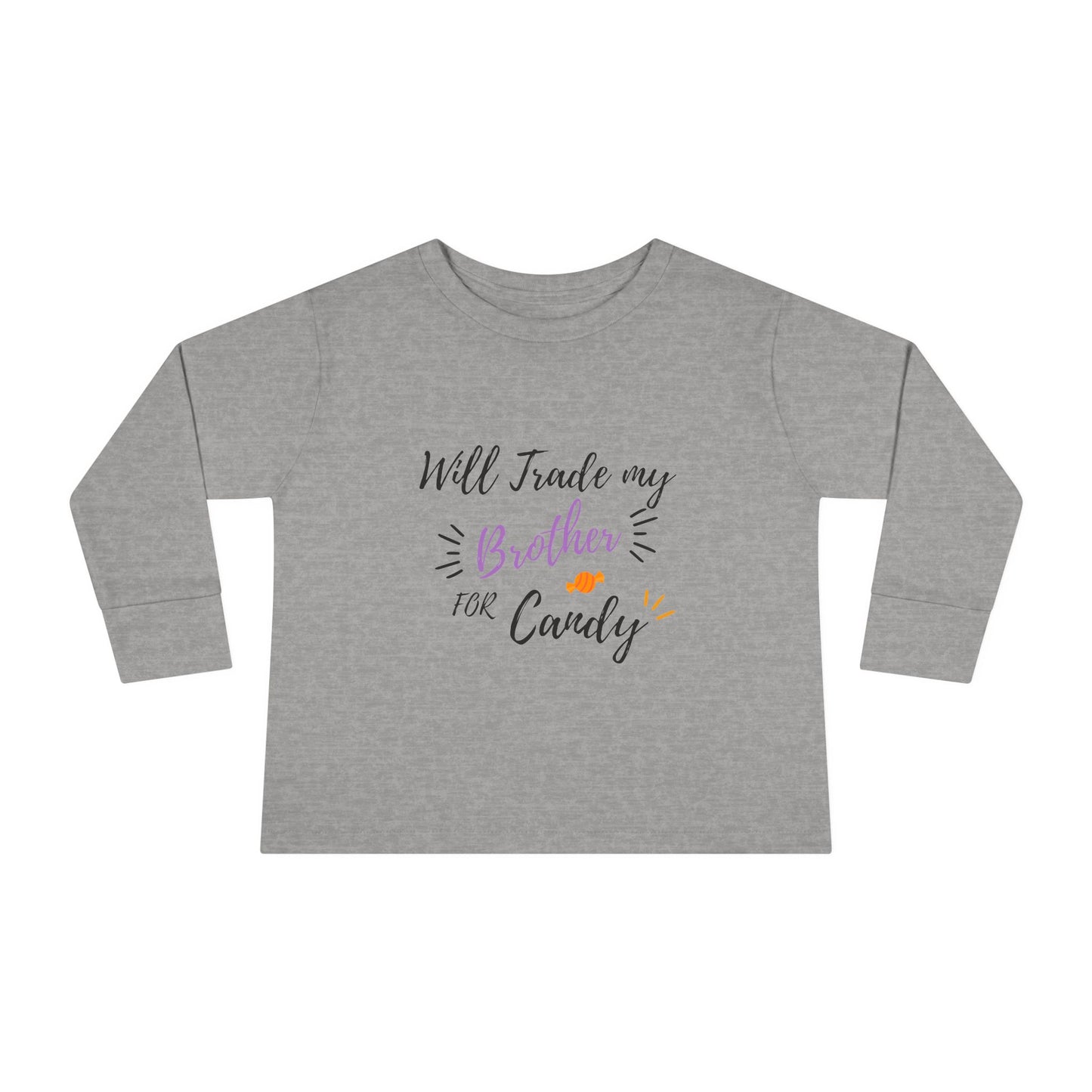 Toddler Long Sleeve Tee - 100% Combed Ringspun Cotton - Unisex Fit - EasyTear Label